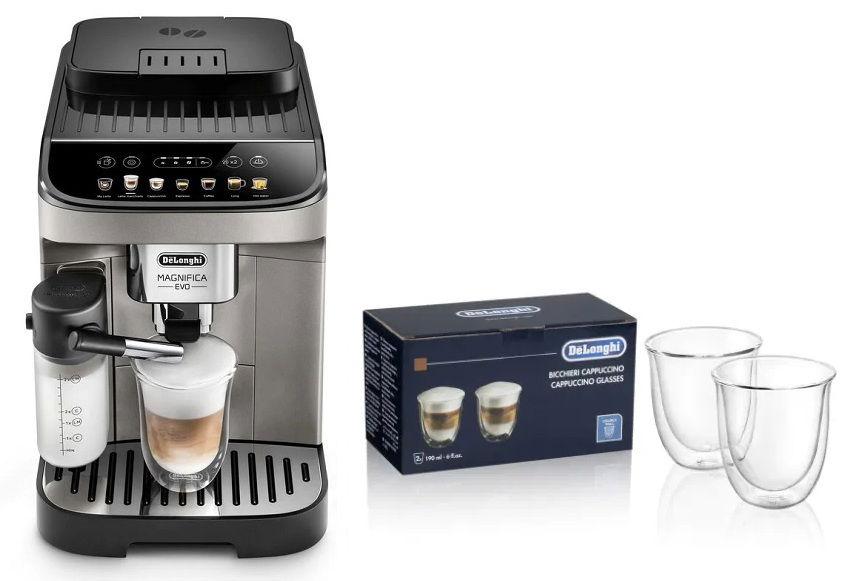 ماكينة قهوة ديلونجي ماغنيفيكا إيفو الأوتوماتيكية، ECAM290.81.TB + هدية مجانية طقم أكواب كابتشينو ديلونجي سعة 190 مل، 5513284161