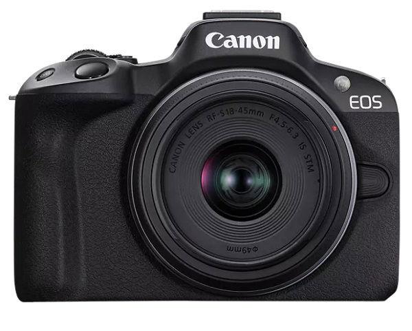 كاميرا EOS R50 مع عدسة 18-45مم F4.5-6.3 من كانون (EOSR50-18-45)