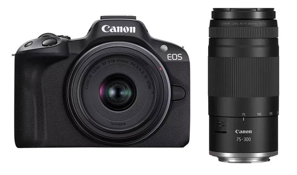 Canon EOS R50 RF-S18-45mm F4.5-6.3 IS STM Lens Kit + Canon RF 75-300mm f/4-5.6 Lens