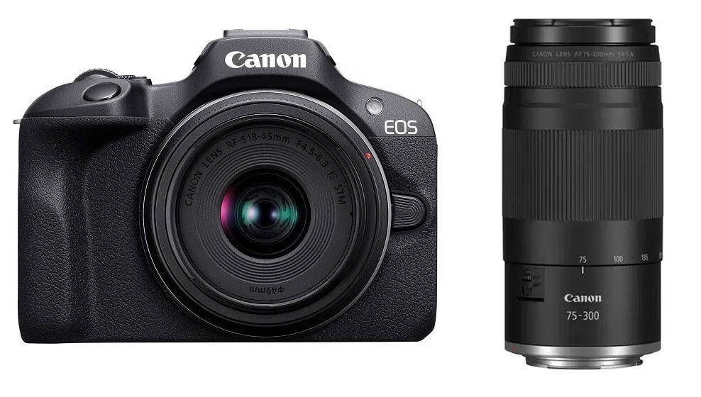 Canon EOS R100 with RF-S 18-45 Kit + Free Gift Canon RF 75-300mm f/4-5.6 Lens, RF75-300
