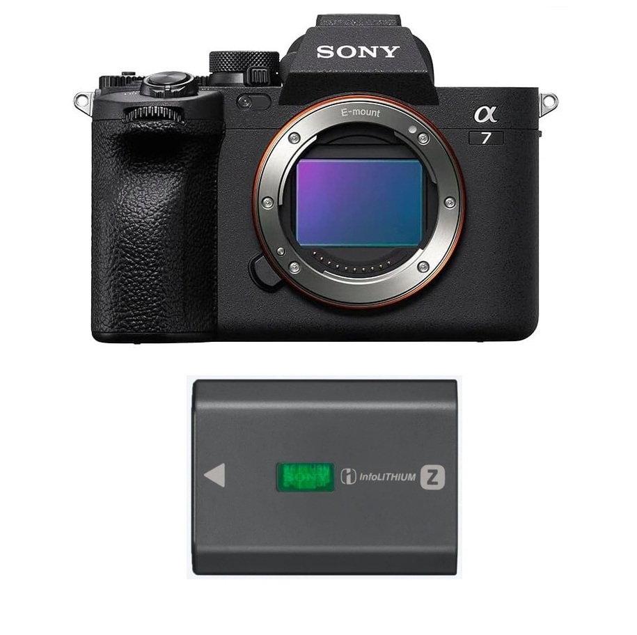 Sony Alpha 7 IV full-frame Hybrid Camera, ILCE-7M4 + Sony Z-series Rechargeable Battery Pack, NP-FZ100