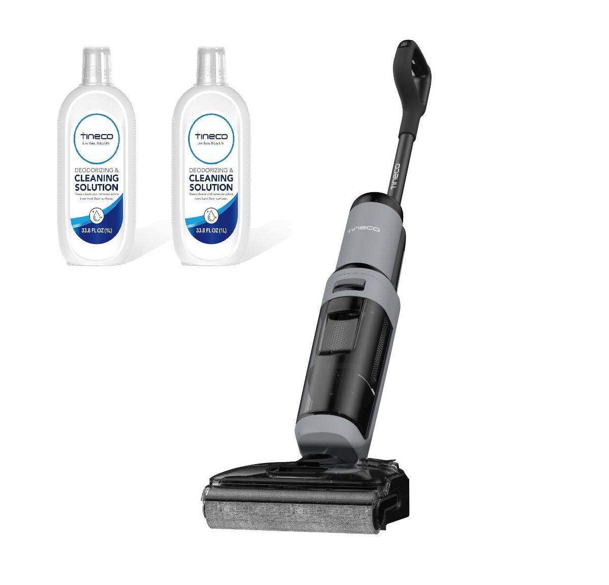 Tineco Floor ONE i5 Stretch Wet Dry Vacuum Cleaner, Vacuum & Mop in One Step, 20kpa Powerful Suction, Anti-Tangle Design, FW441700AE + 2 pieces Tineco Hard Floor Deodorizing & Cleaning Solution, 1L, 9FWWS101300