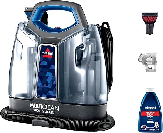 Bissell Handheld Spot Cleaner, Multiclean Spot & Stain Portable Carpet Cleaner (47202), Permanently Removes Tough Stains, 2 years manufacturing warranty, Black & Blue, 47202