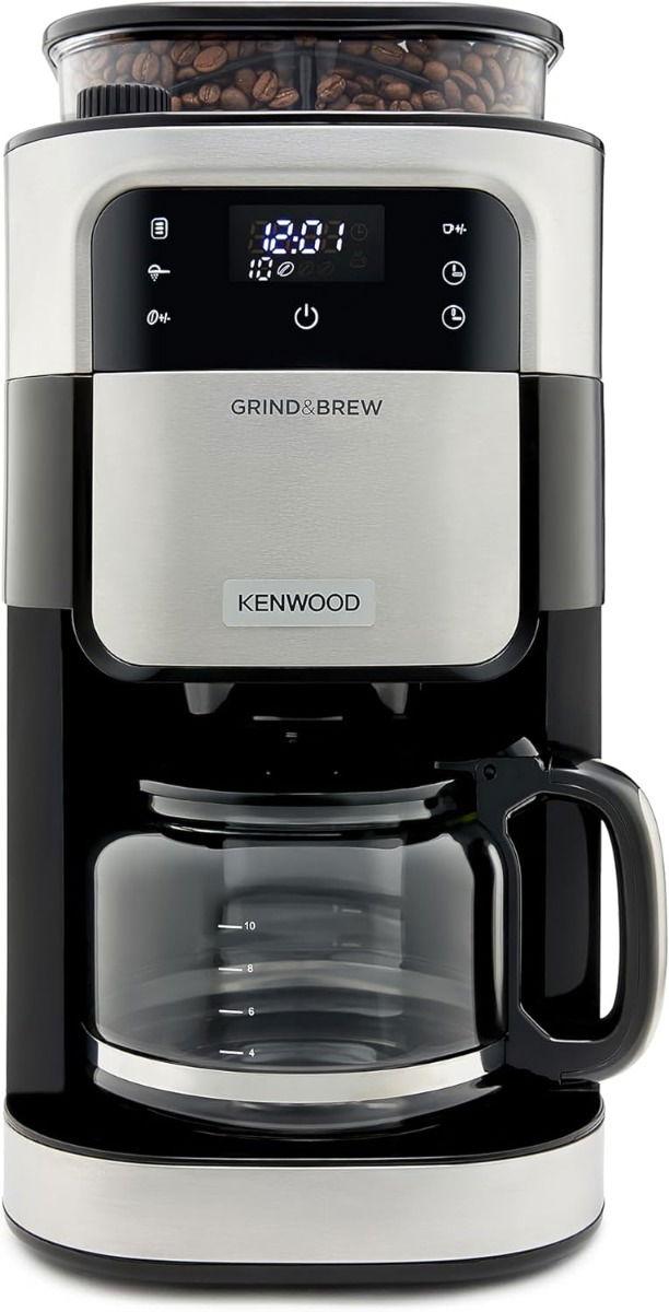 Kenwood Grind & Brew Coffee Maker with Built-in 220g Burr Grinder, 12-Cup Capacity, 1.5L Water Tank, 900W Power, Digital Touch Display, CMM40, Black/Metal
