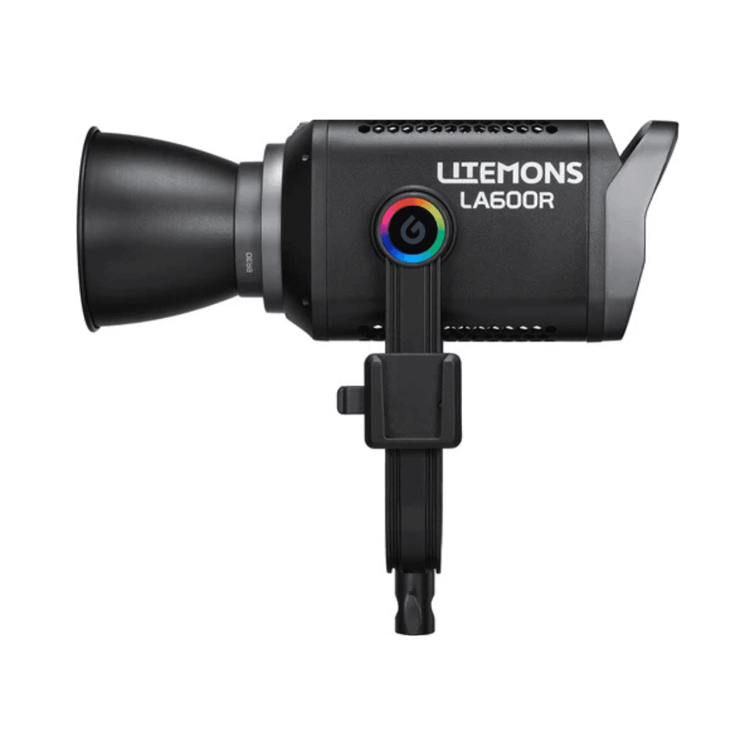مجموعة مصباح جودوكس LITEMONS RGB LED Monolight، إضاءة مستمرة بتركيب Bowens مع 14 تأثير FX، تحكم عبر التطبيق، LA600R-K1، أسود