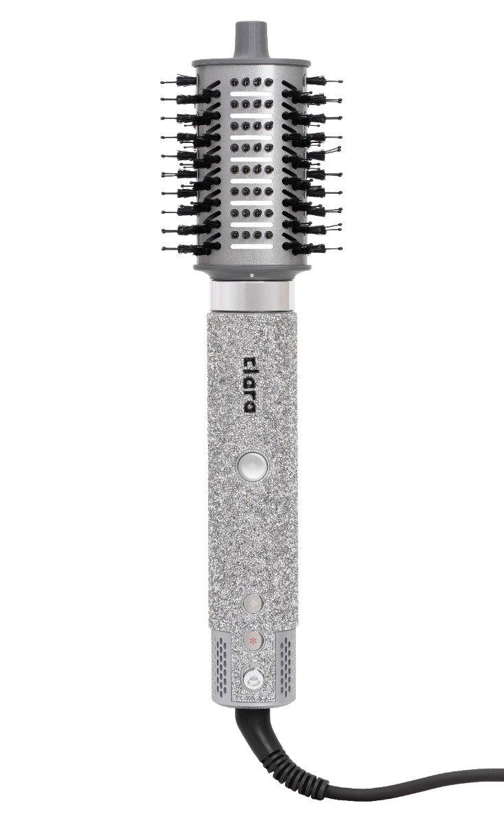 Clara Glossy Multi-Use Hair Dryer, 1500W, All Hair Types Styling Device, 6 Attachments, 3 Heat & Air Levels, Ionic generator, C28, Silver