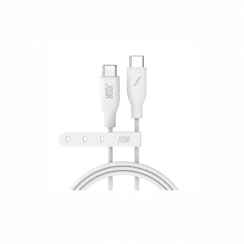 كابل سيليكون من جودا 60 واط من النوع C إلى النوع C بطول 1 متر، أبيض - (CB005AWUN1)