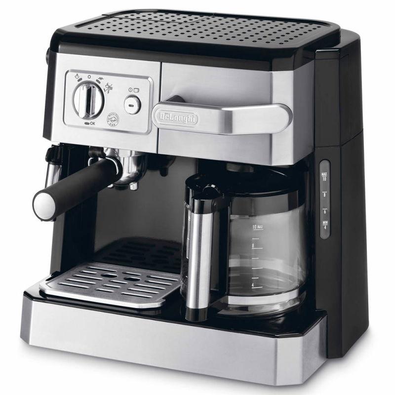 De'Longhi Combi, Manual Coffee Machine, Pump Espresso & Drip Coffee Maker, Espresso, Cappuccino, Latte, Drip Coffee and More, 1750W, 1.2L, 15 Bar, BCO420, Silver