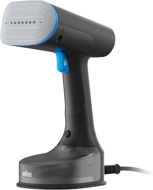 Braun Handheld Quickstyle 5 Garment Steamer, 1200W, 150ml Capacity, 2.5m Cord, Steam 25g/Min, Dual Heated Plate, FreeGlide 3D Technology, Fast Heating, GS5031BL, Black/Blue