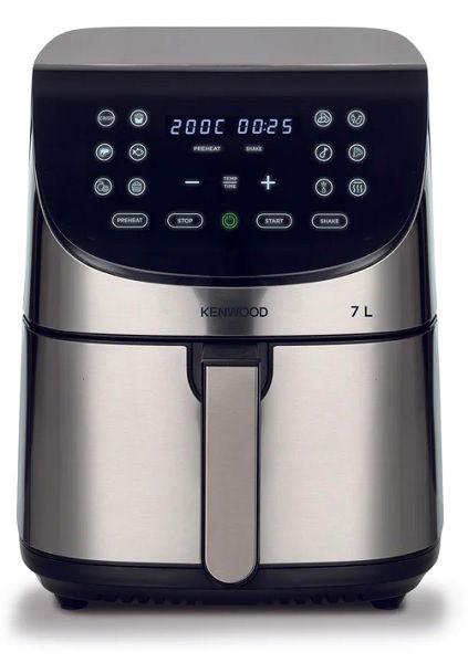 Kenwood Digital Air Fryer XXXL, 7L, 2.8KG, 1800W with Max Crisp Function, Recipe Book, Rapid Hot Air Circulation for Frying, Grilling, Broiling, Roasting, Baking and Toasting, HFM80.000SS, Silver/Black
