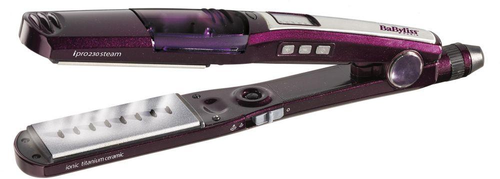 Babyliss Hair Steam Straightener, Up to 230°, 5 Heat Settings, Titanium Ceramic Coating, Ionic Setting, I Temperature Technology, ST395SDE, Purple