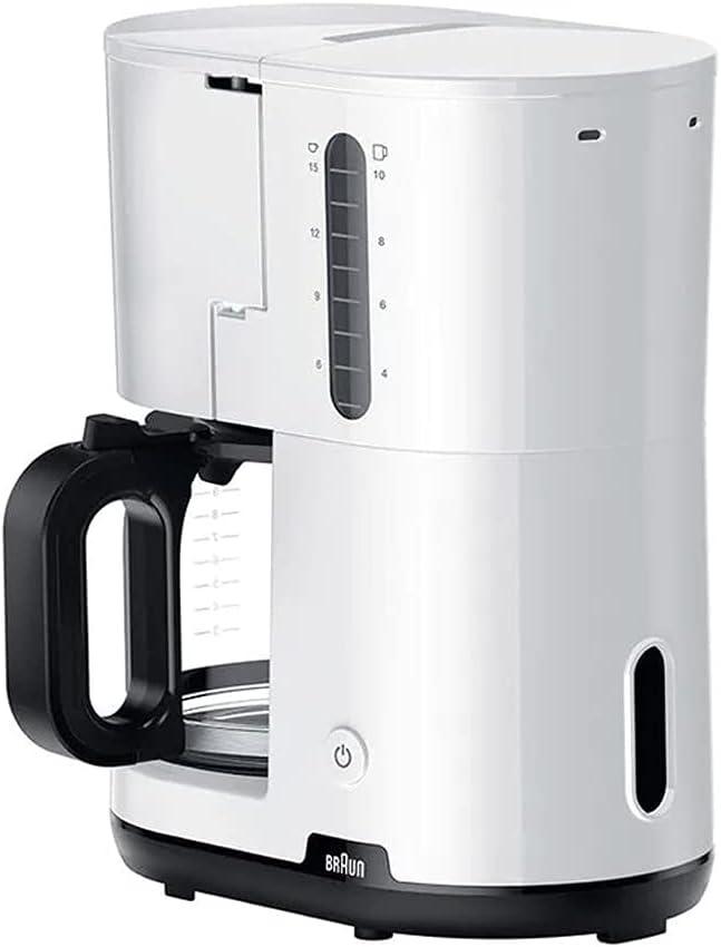 Braun Coffee Maker, 1000W, 10 Cups, Anti Drip System, Opti-Brew System, Double Scale Water Window, Dishwasher Safe, 40 Minutes Auto Shut Off, BPA Free, KF1100WH, White