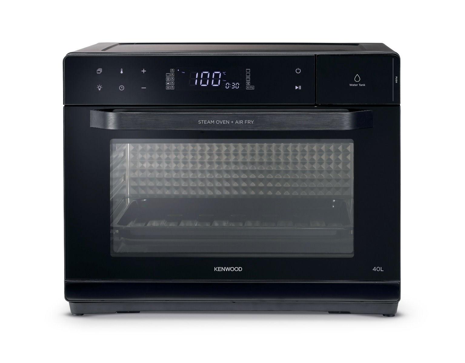 فرن بخاري ومقلاة هوائية من كينوود، سعة 40 لترًا، 10 برامج مُعدة مسبقًا، لوحة تحكم رقمية، درجة حرارة قابلة للتعديل حتى 230 درجة مئوية، خاصية البخار، مؤقت 12 ساعة، MOS40.000BK، أسود