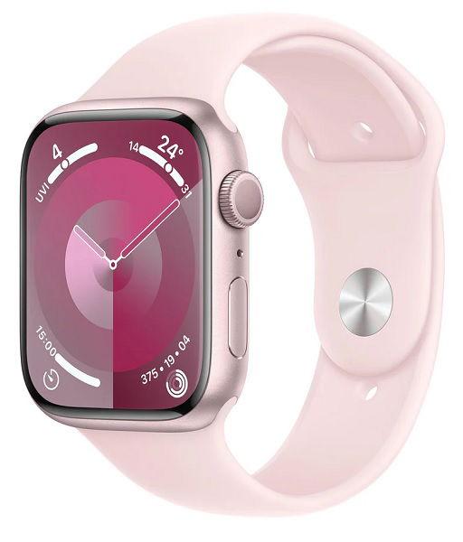 ساعة Apple Watch الإصدار التاسع، مقاس 41 مم، S/M، الإطار ألومنيوم (MR933QA/A)