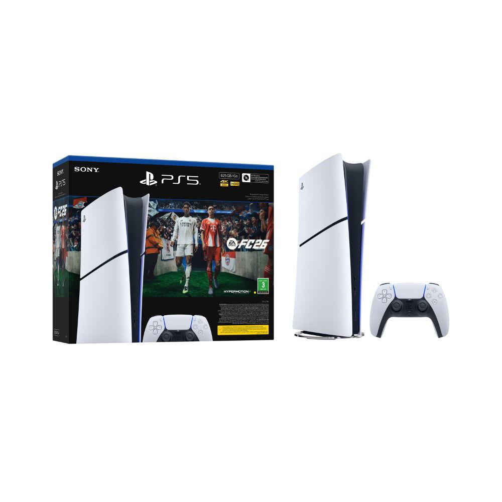 Sony PlayStation 5 Digital Console 825GB with EA Sports FC26 PS5 Game Voucher, HDR Technology, Ultra High-Speed SSD, CFI-2116B-FC26VCH, White