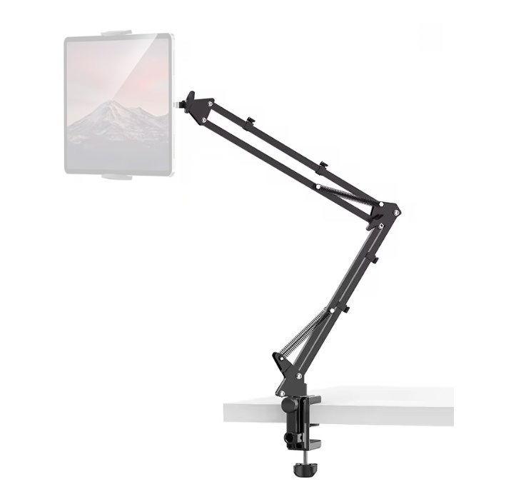 حامل مكتب معدني من أولانزي، قاعدة ذراع طويلة بزاوية 360°، قدرة تحمل 10 كجم، للآيباد بحجم 4.6~12.9 بوصة والهواتف الذكية، T2
