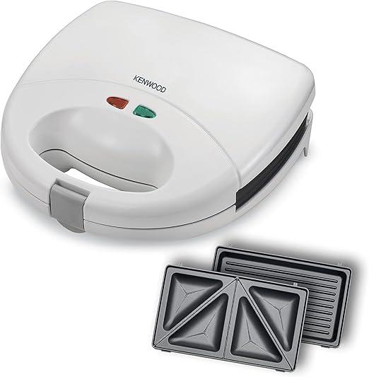 Kenwood Sandwich Maker, 2 in 1, Grill, 750W, 2 Multi functional Plates, Non Stick, SMP01.A0WH, White