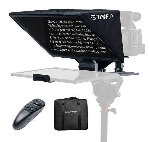 FEELWORLD TP16 16 Inch Folding Teleprompter Supports up to 16" Tablet Horizontal Vertical Prompting (FEELWORLD-TP16)