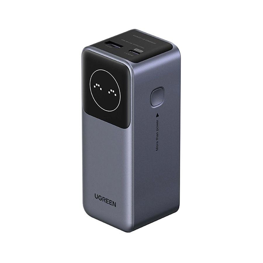 شاحن متنقل يوجرين نيكسود بشاشة ديجيتال ذكية بسعة 12000 مللي أمبير، وبقوة 100 واط، مزود بشاشة رقمية ذكية، شاحن محمول سريع الشحن، 35526B، رمادي