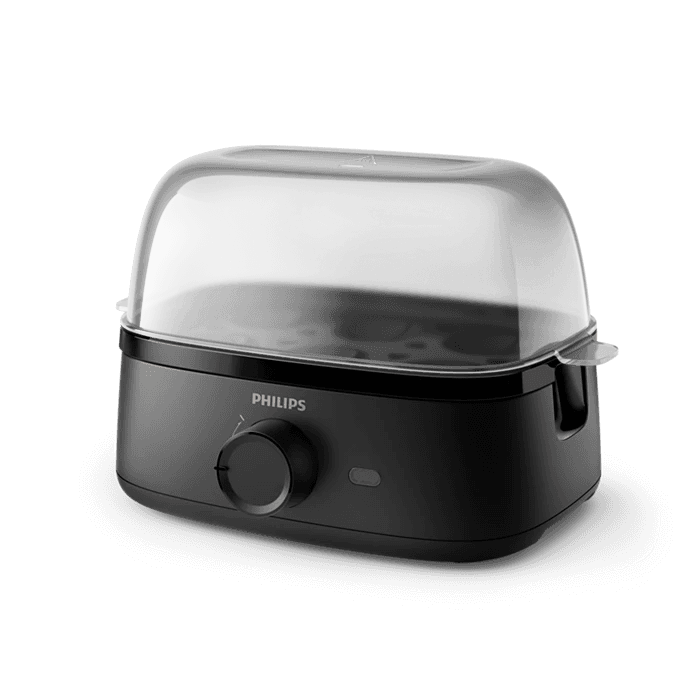 Philips Egg Cooker 3000 Series, 400W, 6 Eggs Capacity, Different cooking levels, Family size, Poached Egg, HD9137, Black