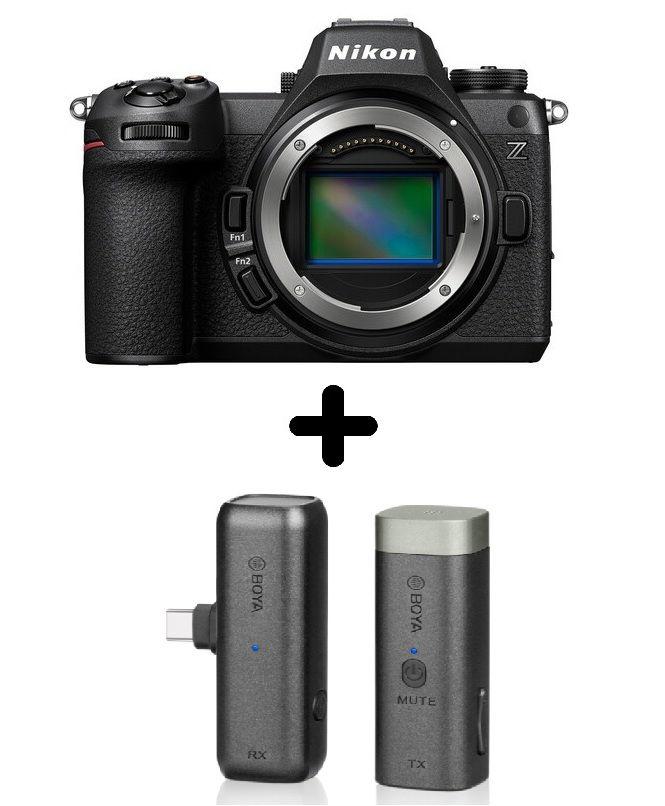 كاميرا نيكون Z6III بدون مرآة (VOA130AM) + هدية مجانية ميكروفون لاسلكي 2.4 جيجاهرتز من بويا، BY-WM3U