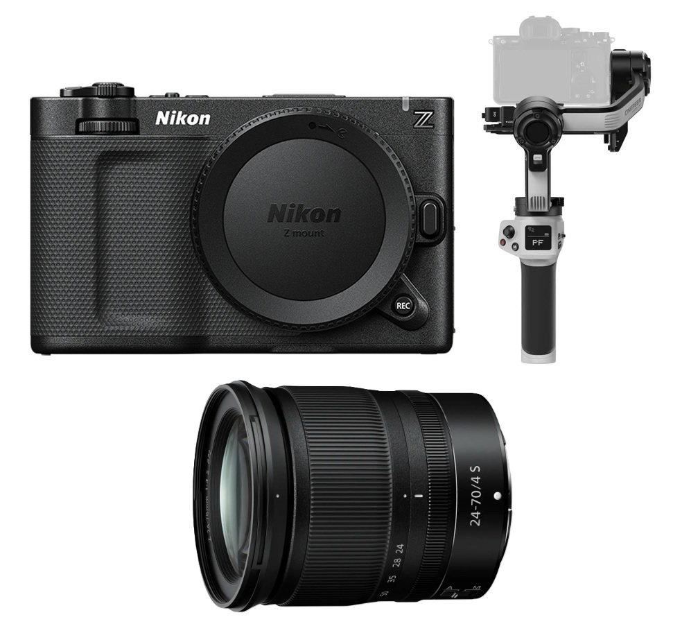 Nikkon Digital Camera ZR, 6K Cinema Camera for Filmmakers, full-frame, Body only, VOA180AM + Nikkor Z 24-70mm f/4 S LENS, JMA704DA + Free Gift ZHIYUN Cinepeer Weebill 3E Gimbal, WEEBILL-3E